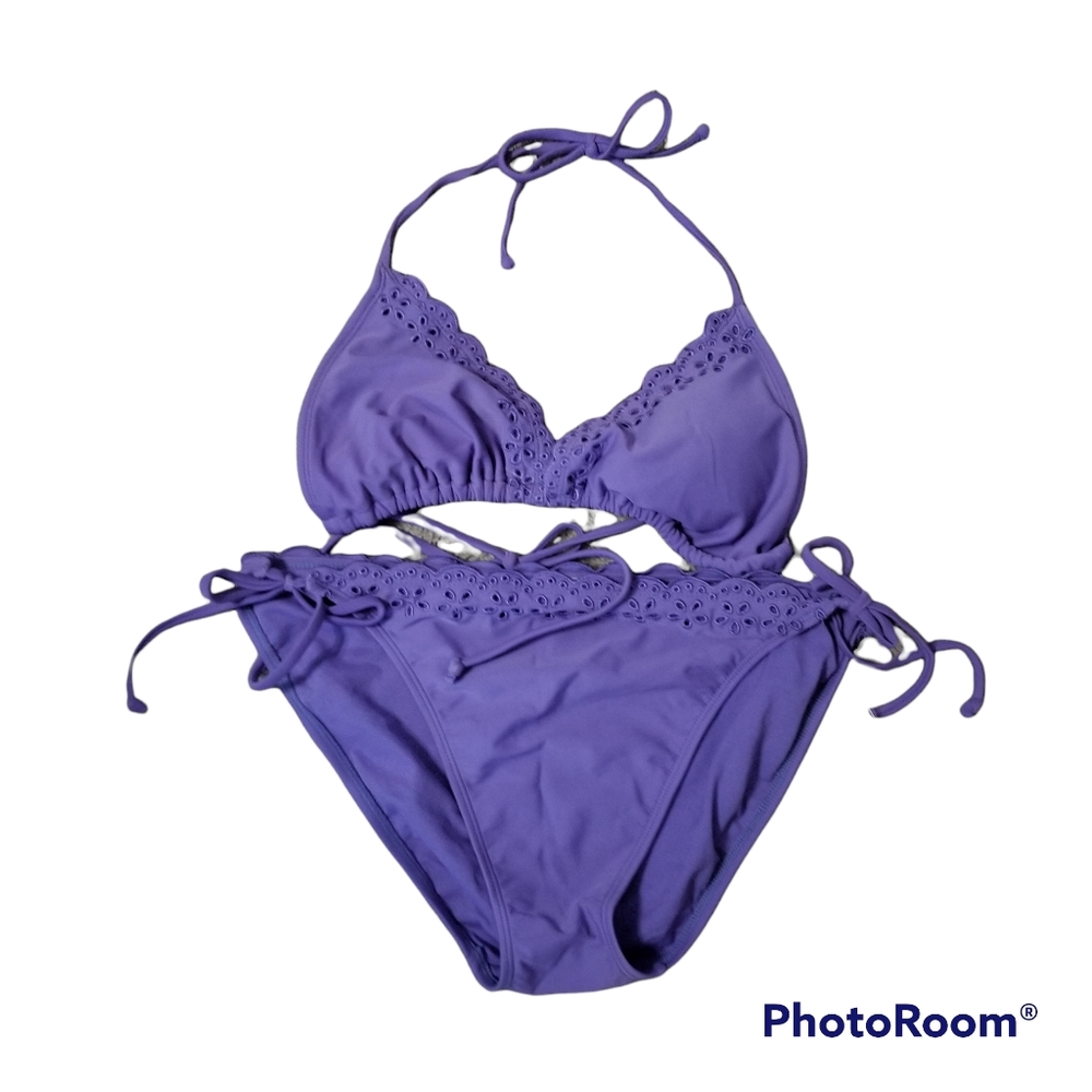 Vintage Old Navy 2 Piece Purple Eyelet Lace Detail Bikini. Women's X1